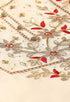 White Chanderi Silk Embellished Unstitched Salwar Suit Material