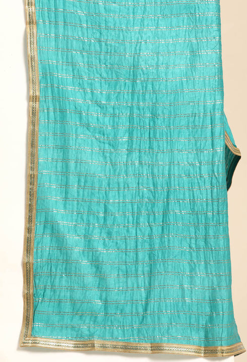 Peach chanderi silk Embroidered Unstitched Salwar Suit Material