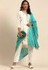 White chanderi silk Embroidered Unstitched Salwar Suit Material