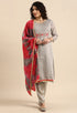 Baby Pink chanderi silk Embroidered Unstitched Salwar Suit Material - Rajnandini