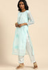 Sky Blue chanderi silk Embroidered Unstitched Salwar Suit Material