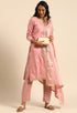 Mauve Pink Glass Cotton Embroidered Unstitched Salwar Suit Material