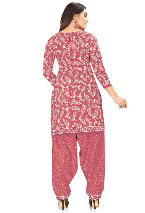 Pink Pure Jaipuri Cambric Cotton Printed Unstitched Salwar Suit Material