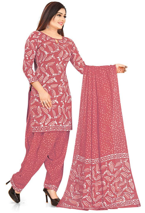 Pink Pure Jaipuri Cambric Cotton Printed Unstitched Salwar Suit Material