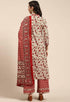 Beige Pure Cambric Cotton Printed Unstitched Salwar Suit Material