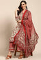 Beige Pure Cambric Cotton Printed Unstitched Salwar Suit Material
