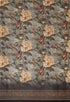 Black & Grey Cotton Silk Kalamkari Printed Traditional Saree