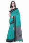 Sky Blue Linen Cotton Printed Traditional Saree
