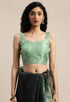 Bottle Green Organza  Printed Traditional Saree