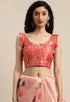 Peach Organza  Printed Traditional  Saree