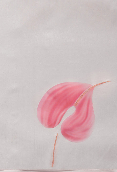 Off-White And Pink Organza Digital Floral Printed Traditional  Saree