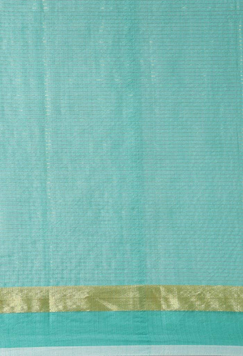 Green kota Doria Cotton Plain Traditional Saree