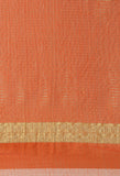 Orange kota Doria Cotton Plain Traditional Saree
