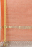 Orange kota Doria Cotton Plain Traditional Saree