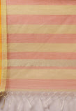 Orange & Yellow kota Doria Cotton Printed Traditional Saree