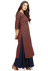 Black And Beige Pure Cotton Jaipuri Printed Kurti
