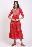 Pink Pure Cambric Cotton Embroidered Kurti