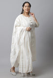 Pure Cambric Cotton Embroidered Plus Size Kurta Set With Dupatta