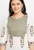 White And Green Pure Cambric Cotton Floral Printed Kurta Set With Dupatta