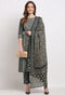 Navy Blue Pure Cambric Cotton Embroidered Kurta Set With Dupatta