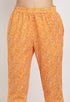 Orange Pure Cambric Cotton Floral Embroidered Kurta Set With Dupatta