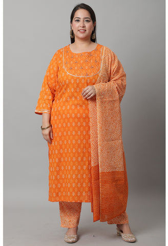 Pure Cambric Cotton Embroidered Kurta Set With Dupatta