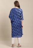 Blue Pure Cambric Cotton Embroidered Kurta Set With Dupatta