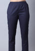 Navy Blue Pure Cambric Cotton Embellished Kurta Set With Dupatta