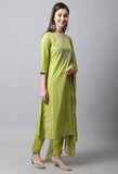 Pure Cotton Jaipuri Printed Kurta Set With Dupatta