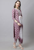 Pure Cotton Embroidered Kurta Set With Dupatta