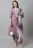 Pure Cotton Embroidered Kurta Set With Dupatta