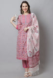 Pure Cotton Hand work Kurta Set With Dupatta