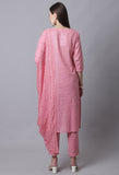 Pure Cotton Zari Weaving And  Embroidered Kurta Set With Dupatta