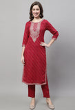 Pure Cotton Jaipuri Printed And Embroidered Kurta Set With Dupatta