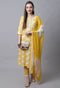 Pure Cotton Jaipuri Printed & Embroidered Kurta Set With Dupatta