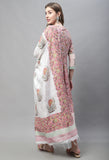 Pure Cotton Jaipuri Printed And Embroidered Kurta Set With Dupatta