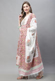 Pure Cotton Jaipuri Printed And Embroidered Kurta Set With Dupatta