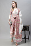 Pure Cotton Jaipuri Printed And Embroidered Kurta Set With Dupatta