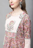 Pure Cotton Jaipuri Printed And Embroidered Kurta Set With Dupatta