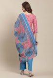 Light Pink Cotton Printed Salwar Suit with Dupatta