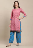 Light Pink Cotton Printed Salwar Suit with Dupatta