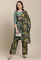 Rajnandini Olive Green Cotton Blend Printed Salwar Suit