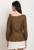 Brown Polyester Solid Top