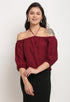 Wine Polyester Solid Top