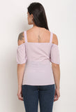 Light Purple Polyester Solid Top