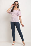 Light Purple Polyester Solid Top