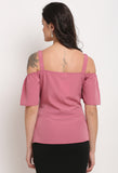 Pink Polyester Solid Top