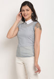 Grey Georgette Solid Top