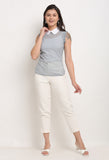 Grey Georgette Solid Top