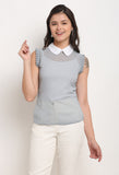 Grey Georgette Solid Top